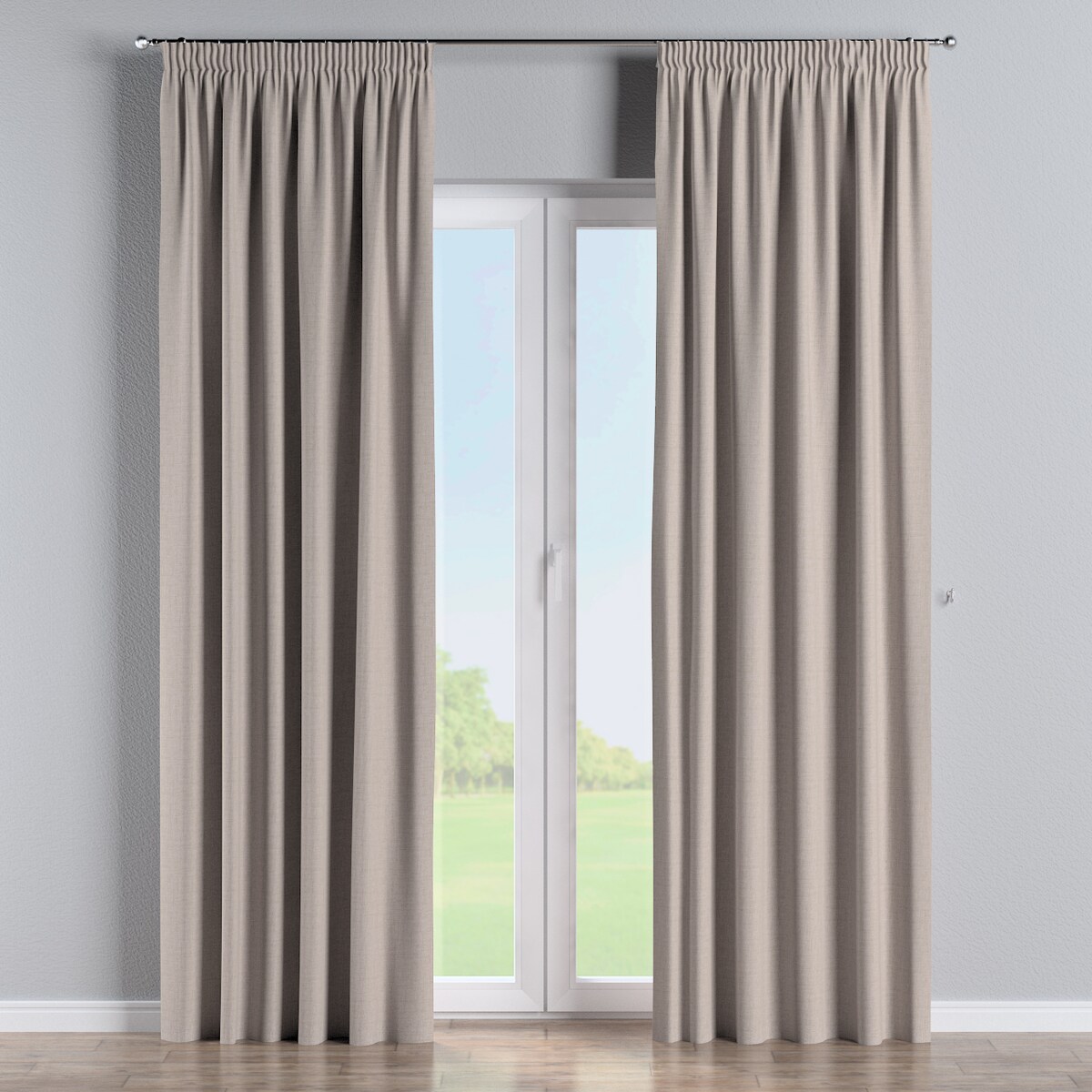 Zasłona na taśmie marszczącej 1 szt. 130x260 jasnobeżowy melanż