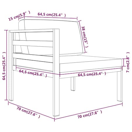 vidaXL 5-cz. zestaw mebli ogrodowych, poduszki, aluminium, antracyt