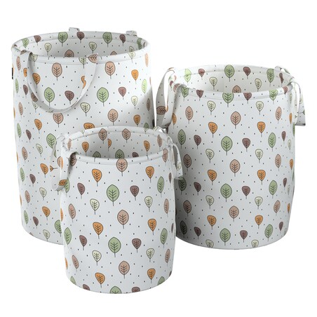 Kosz na zabawki Tobi, ecru-brązowy, 40x50cm, Magic Collection