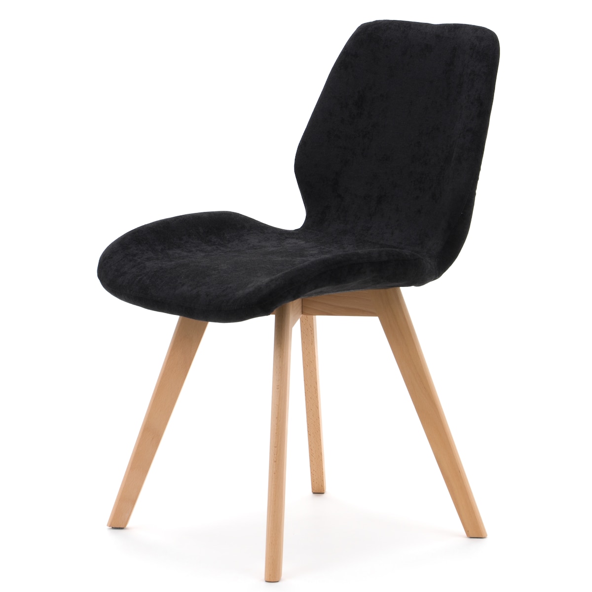 Krzesło tapicerowane skandynawskie welur DIAZ czarne