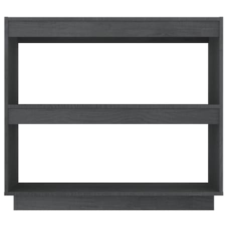 vidaXL Regał na książki, szary, 80x35x71 cm, lite drewno sosnowe