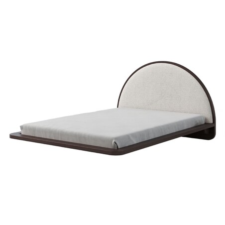 Łóżko lewitujące drewniane bukowe Visby MOMOKO / 120x200 cm, kolor palisander