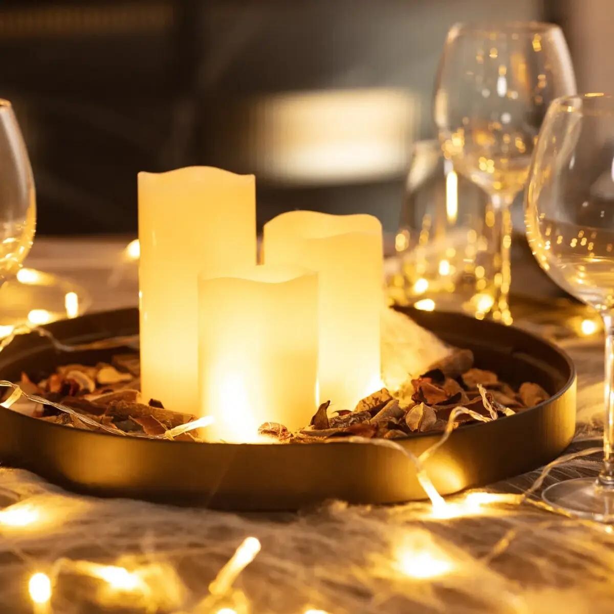 Zestaw 3 świec Libro ABR-SL-AA Abruzzo LED 1,8W bursztynowe światło na baterie biały