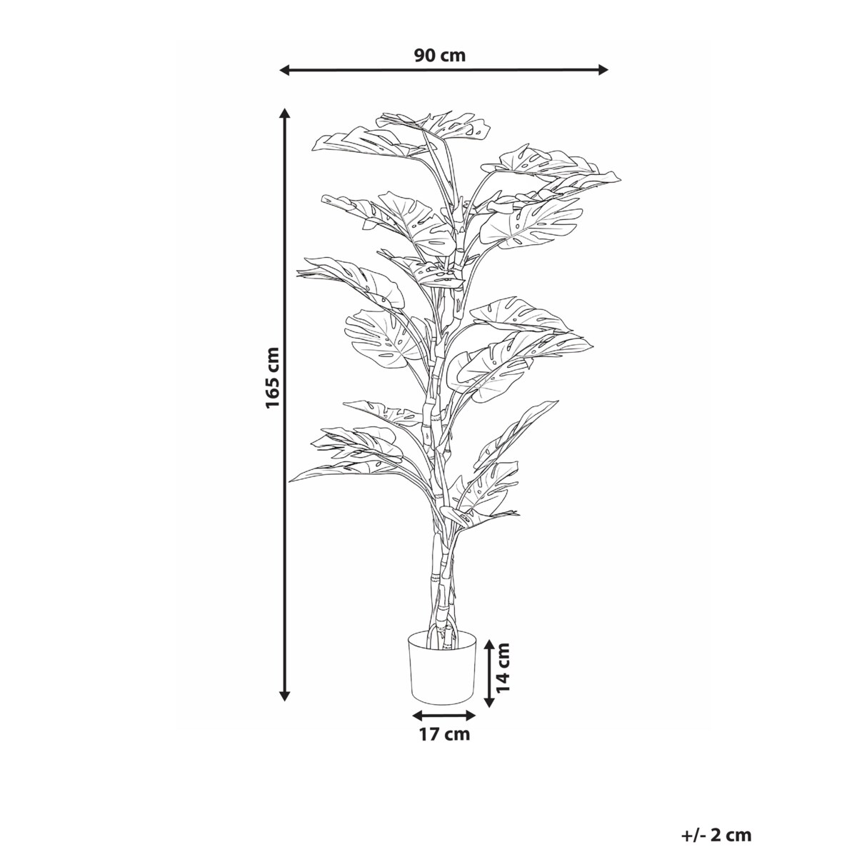 Sztuczna roślina MONSTERA 165 cm Zielony