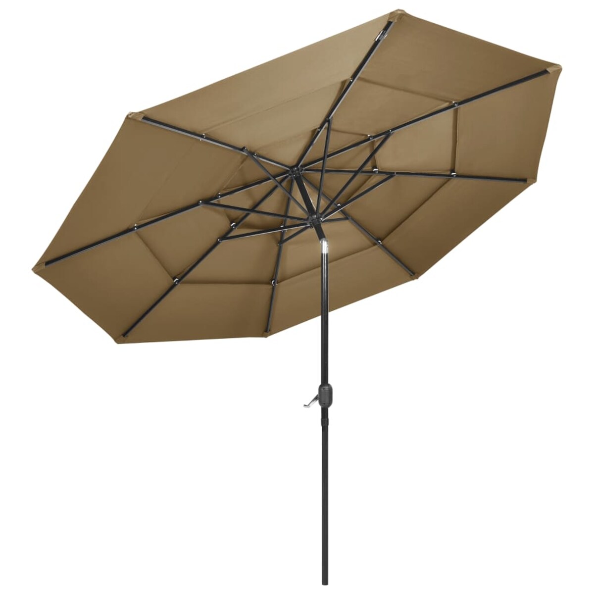 vidaXL 3-poziomowy parasol na aluminiowym słupku, kolor taupe, 3 m