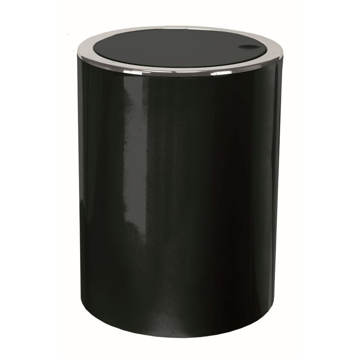 Kleine Wolke Clap Kosz łazienkowy czarny 5 litrów srebrny rant