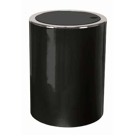 Kleine Wolke Clap Kosz łazienkowy czarny 5 litrów srebrny rant