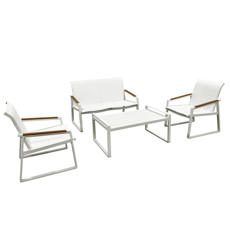 Zestaw Mebli Ogrodowych 2X Krzesło Sofa Stolik Komplet Aluminium Na Taras