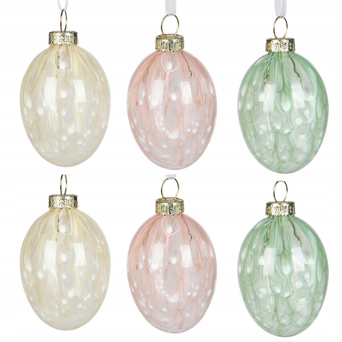 ZAWIESZKA BOMBKA NA WIELKANOC JAJKO JAJO 6 szt NA DRZEWKO DRZWI SZKLANA