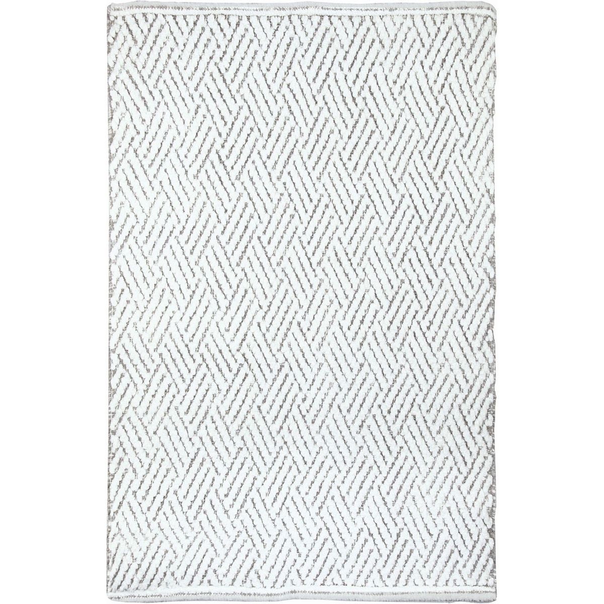 Kleine Wolke Switch Dwustronny dywanik łazienkowy ręcznie tkany 60x90 cm Macadamia beż i biały