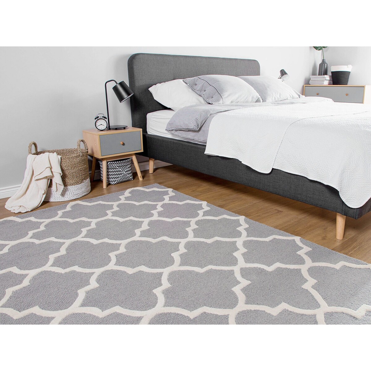 Dywan wełniany 140 x 200 cm szary SILVAN