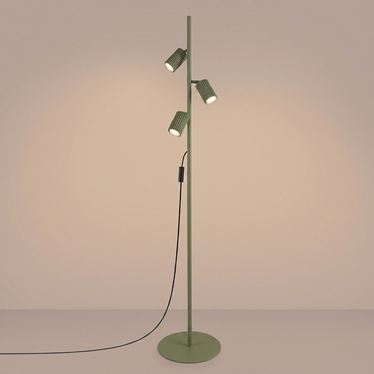 Lampa podłogowa KARBON 3 zielona oliwka