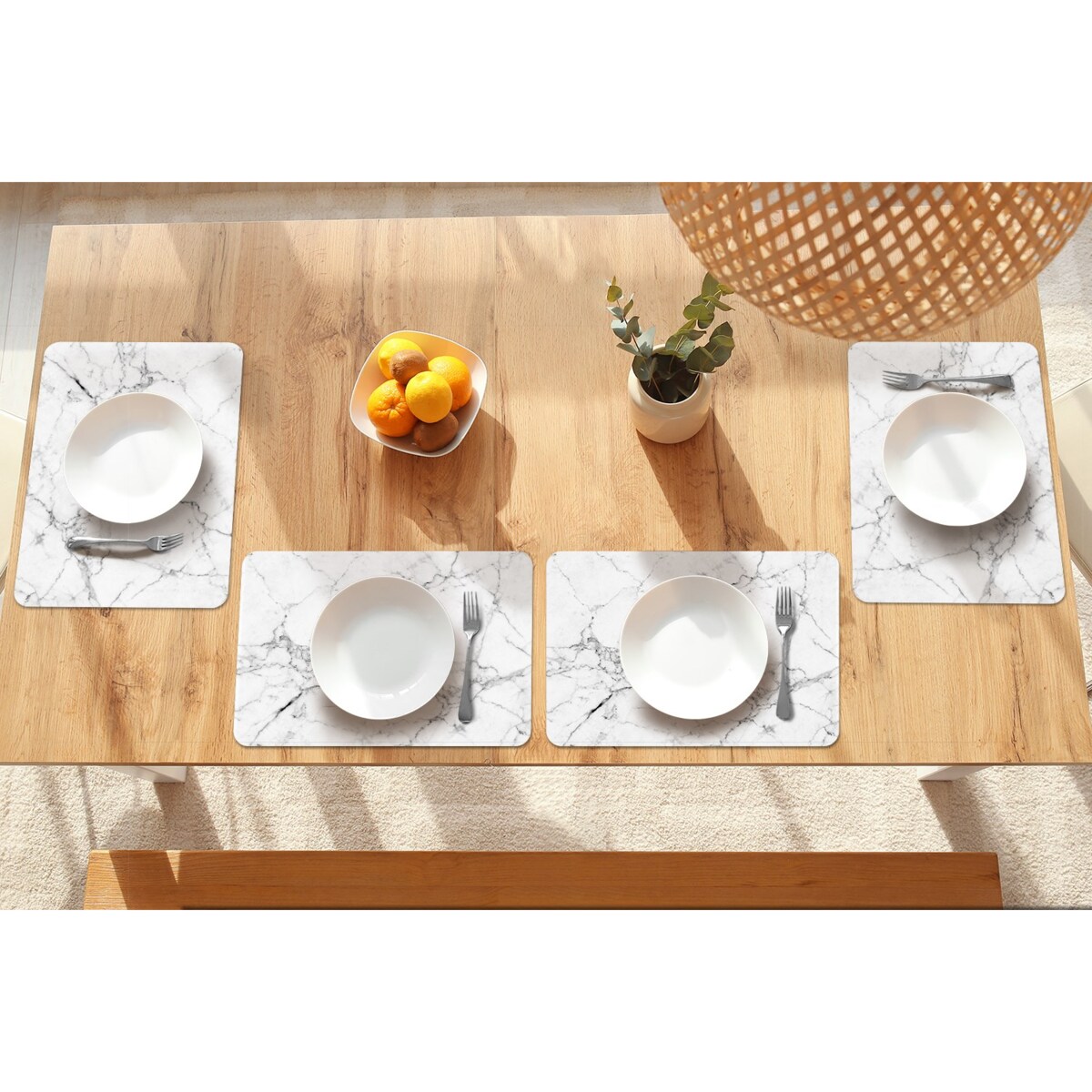 Komplet mat pod talerz Biały marmur, 6 szt. 45x30cm