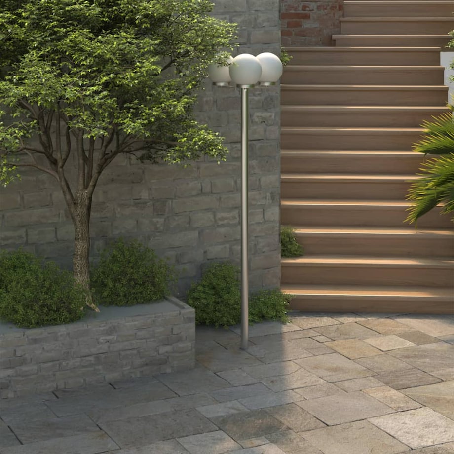 vidaXL Lampa ogrodowa na słupku, 3 kule, 220 cm