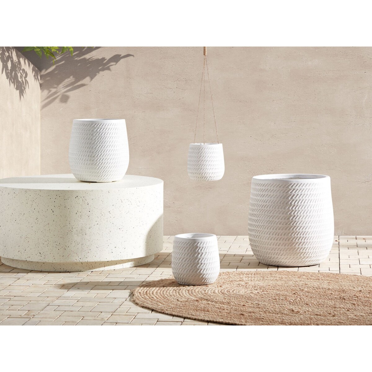 Wisząca doniczka ⌀ 20 cm złamana biel LIVADIA