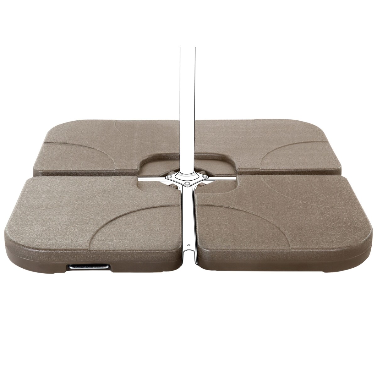 Zestaw 4 obciążników do parasola ogrodowego brązowy CARIA