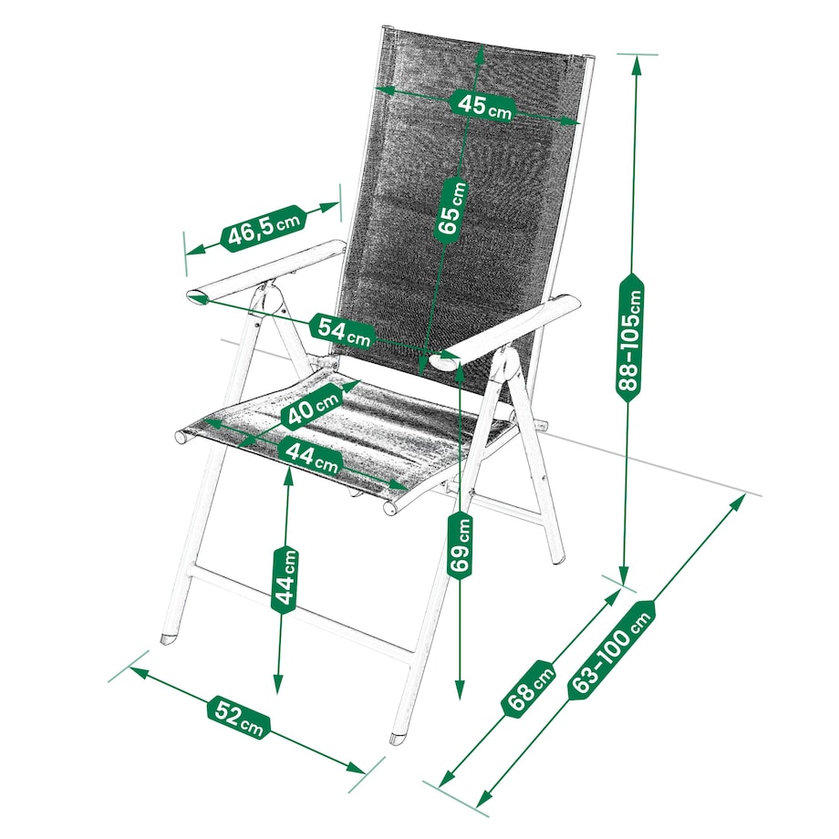 2 x Krzesło ogrodowe SKŁADANE tarasowe