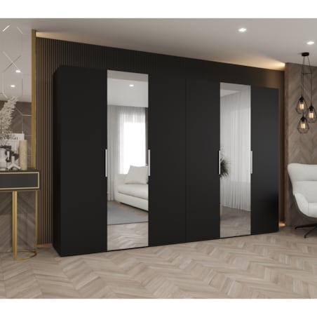 Szafa uchylna otwierana MARBELLA 2 300 wys. 202 cm Czarny + u. Kaszmir