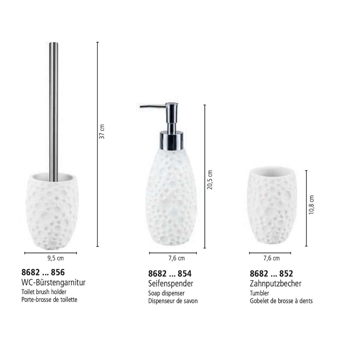 Kleine Wolke Moon Kubek łazienkowy kompozyt poliżywica biały mat