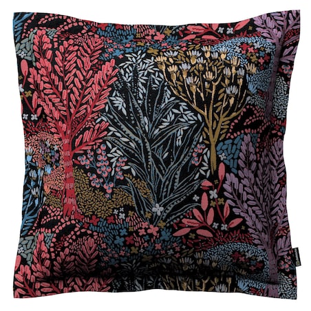 Poszewka Mona na poduszkę 45x45 kolorowe rośliny na czarnym tle