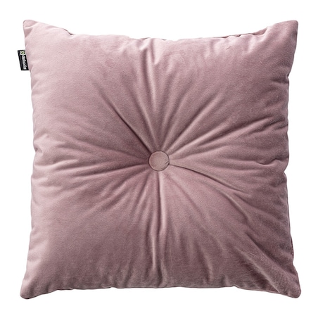 Poduszka kwadratowa Velvet z guzikiem, zgaszony róż, 37 x 37cm, Velvet