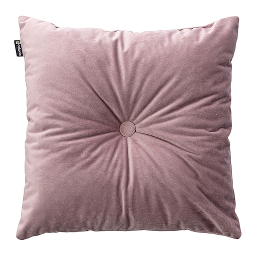 Poduszka kwadratowa Velvet z guzikiem, zgaszony róż, 37 x 37cm, Velvet