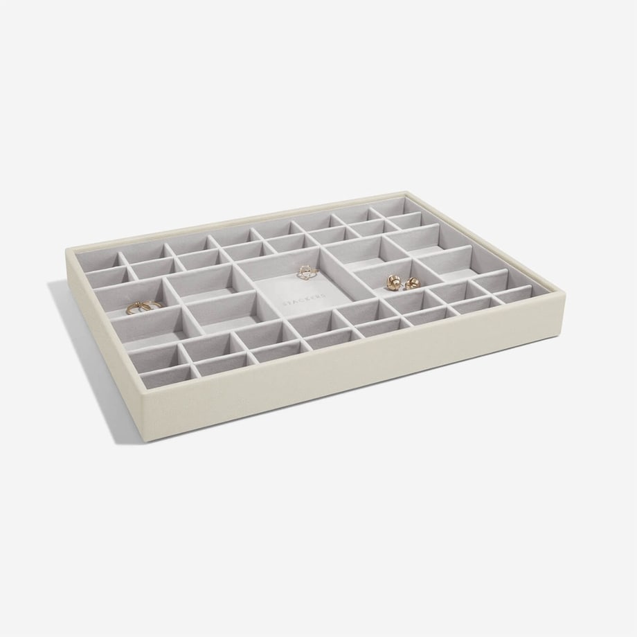 Szkatułka na biżuterię Stackers 41 komorowa supersize jasnobeżowa