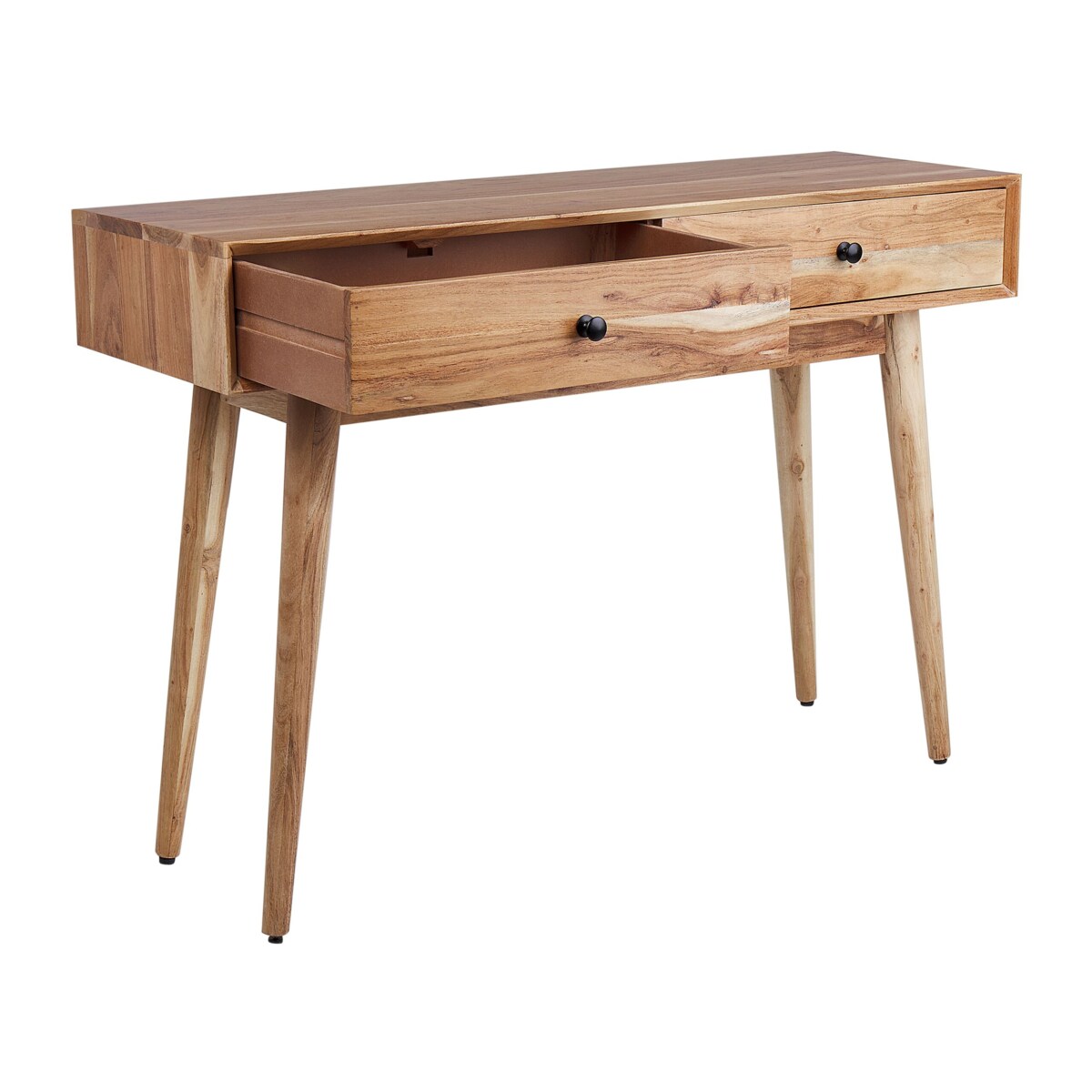 Konsola 2 szuflady z drewna akacjowego jasna FULTON