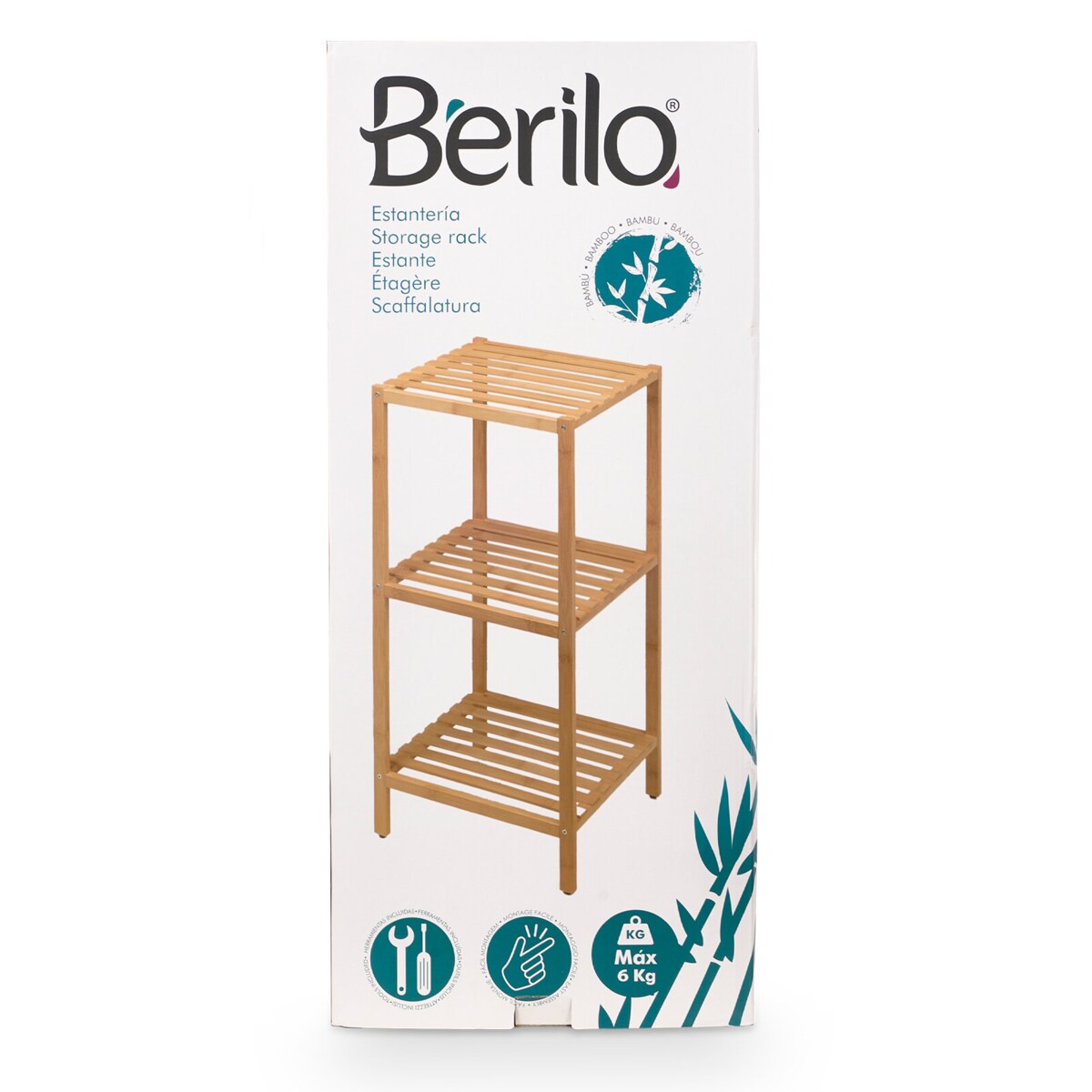 Regał bambusowy BAMY, 32 x 33 x 77,5 cm