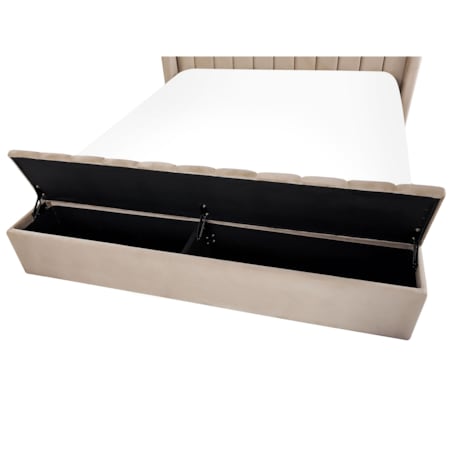 Łóżko wodne welurowe z ławką 160 x 200 cm beżowe NOYERS