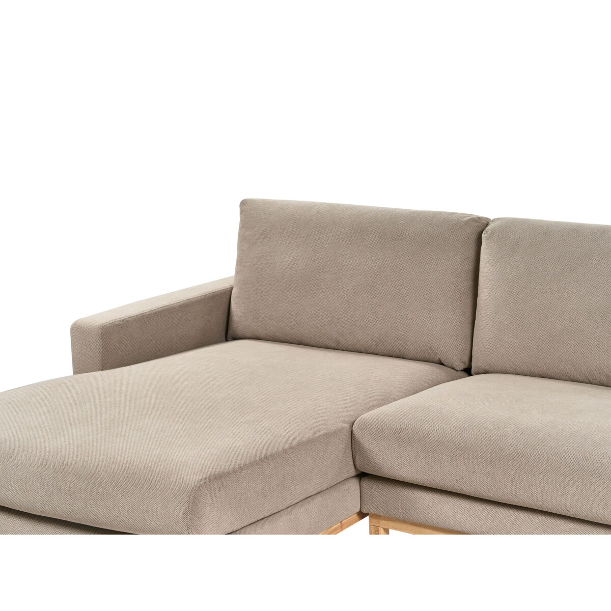 Sofa narożna prawostronna SIGGARD Beżowoszary Tkanina