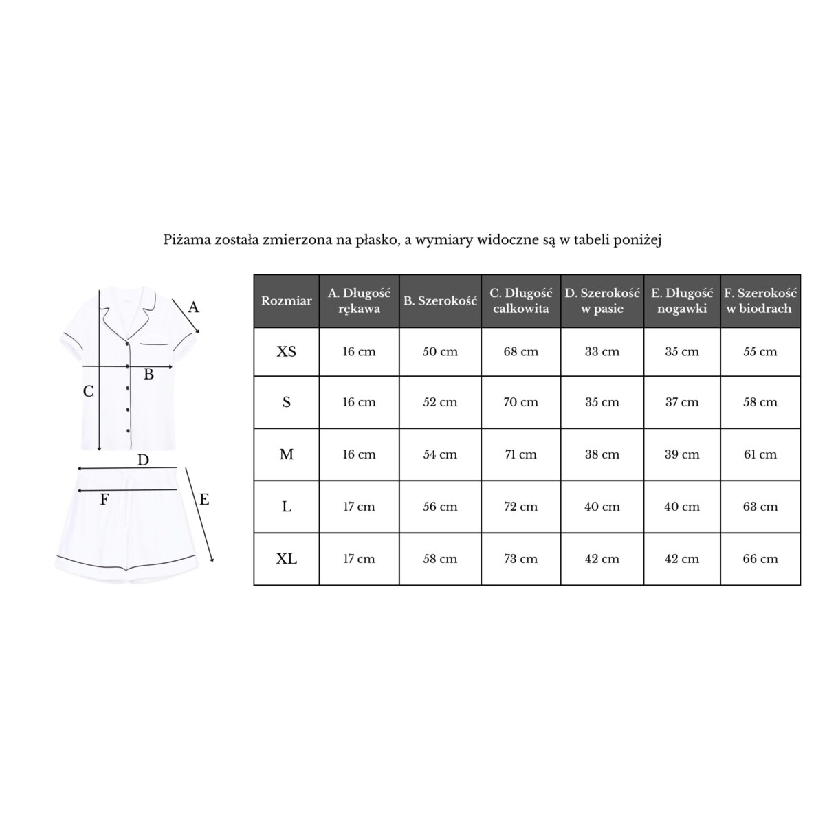 Piżama Serduszka krótka L