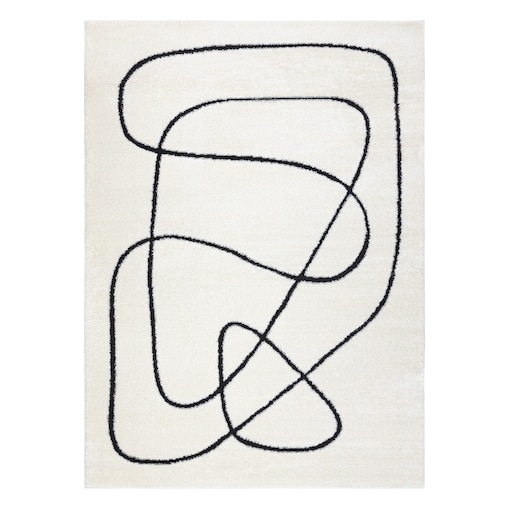 Dywan MODE 8377 abstrakcja krem / czarny 80x150 cm