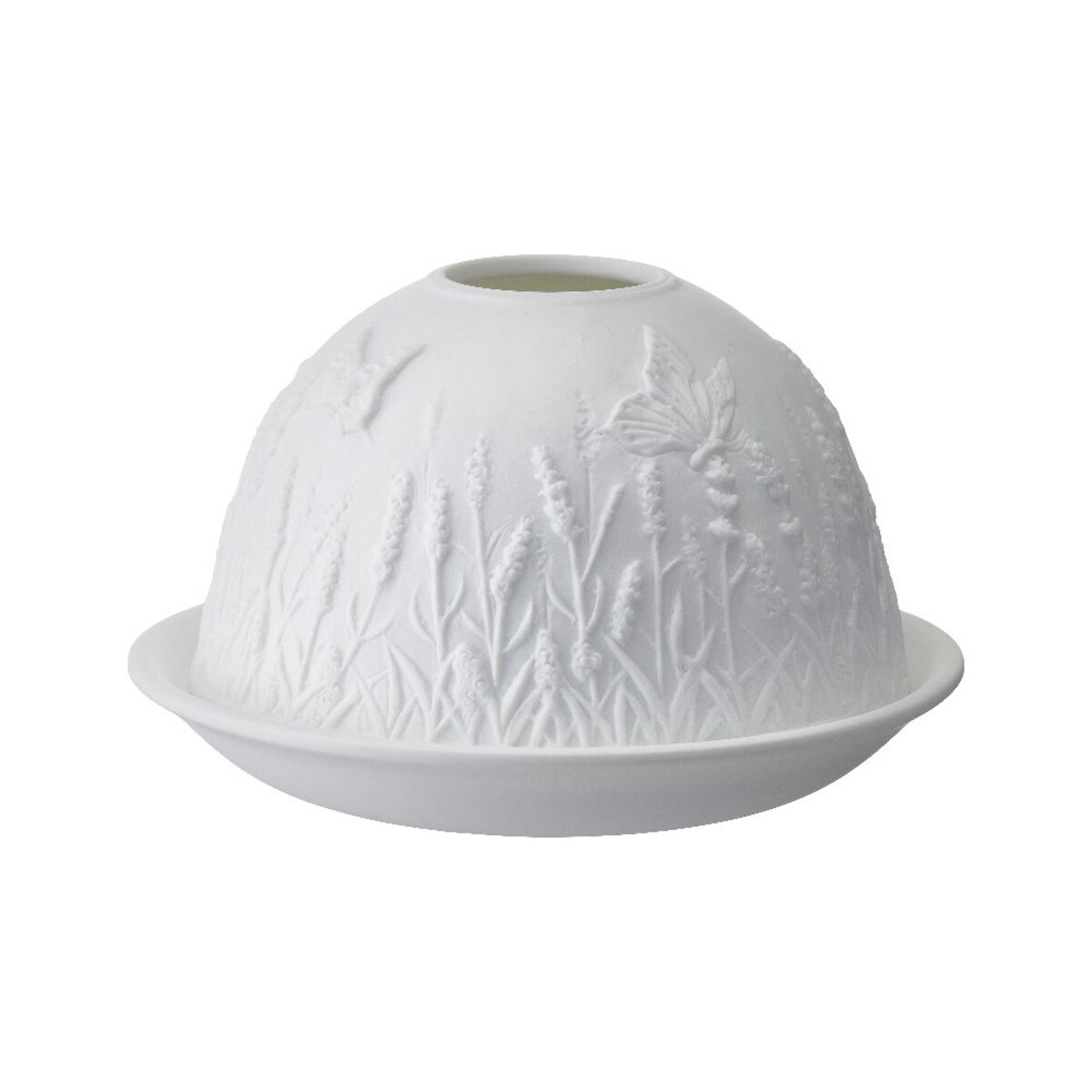 VILLA ITALIA Lampion porcelanowy na tealight z wkładem LED 7,5 cm LAWENDA