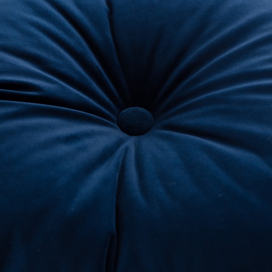 Poduszka kwadratowa Velvet z guzikiem, granat, 37 x 37cm, Christmas