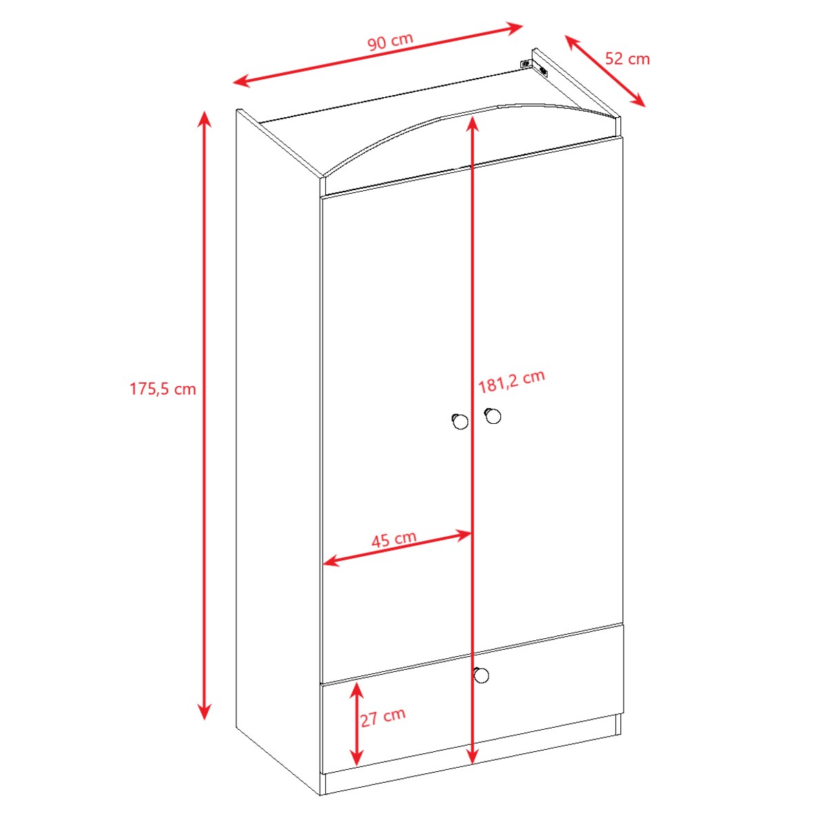 Szafa babydreams biała bez wzoru