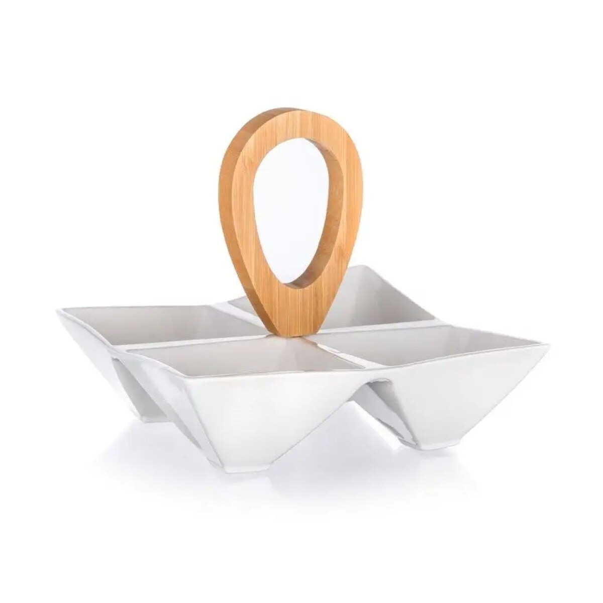 PÓŁMISEK TALERZ DZIELONY salaterka dipy przekąski orzeszki oliwki ser biała