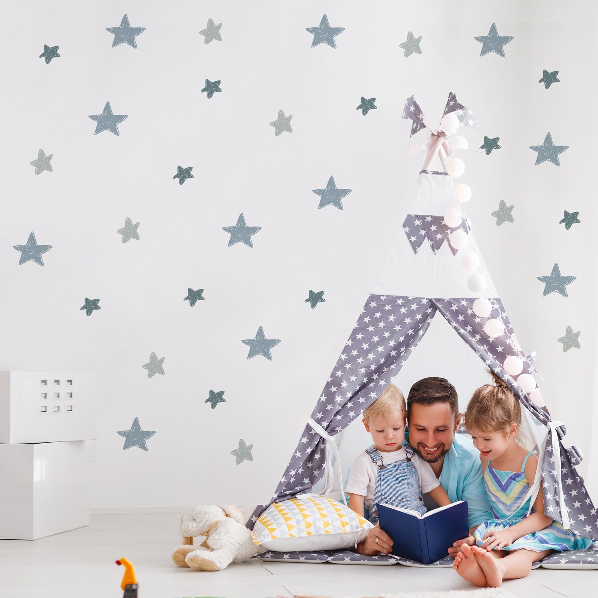 Naklejki Ścienne Do Pokoju Dziecka GWIAZDKI Gwiazdeczki Komiks ZESTAW 120x60cm