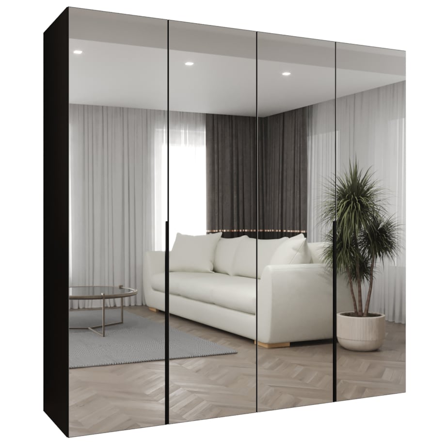 Szafa uchylna otwierana ALICANTE 3 200 wys. 202 cm Czarny + u. Czarny