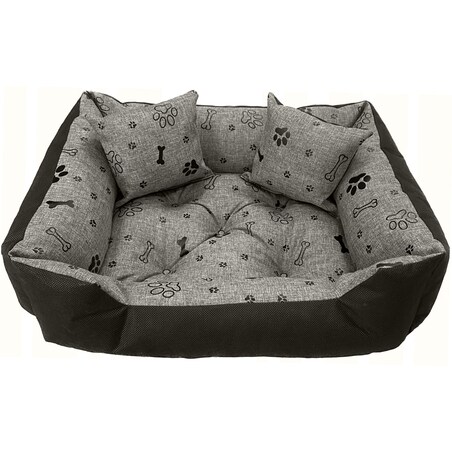 Legowisko Dla Psa Kanapa Posłanie 100X75 Cm Wodoodporne Poduszki Pikowane Kość Czarna