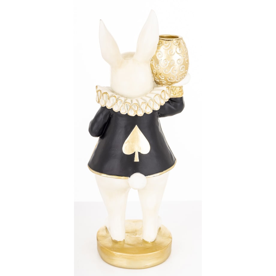 Dekoracja - króliczka LUISA 28x11x9,5 cm ze złotym wazonem