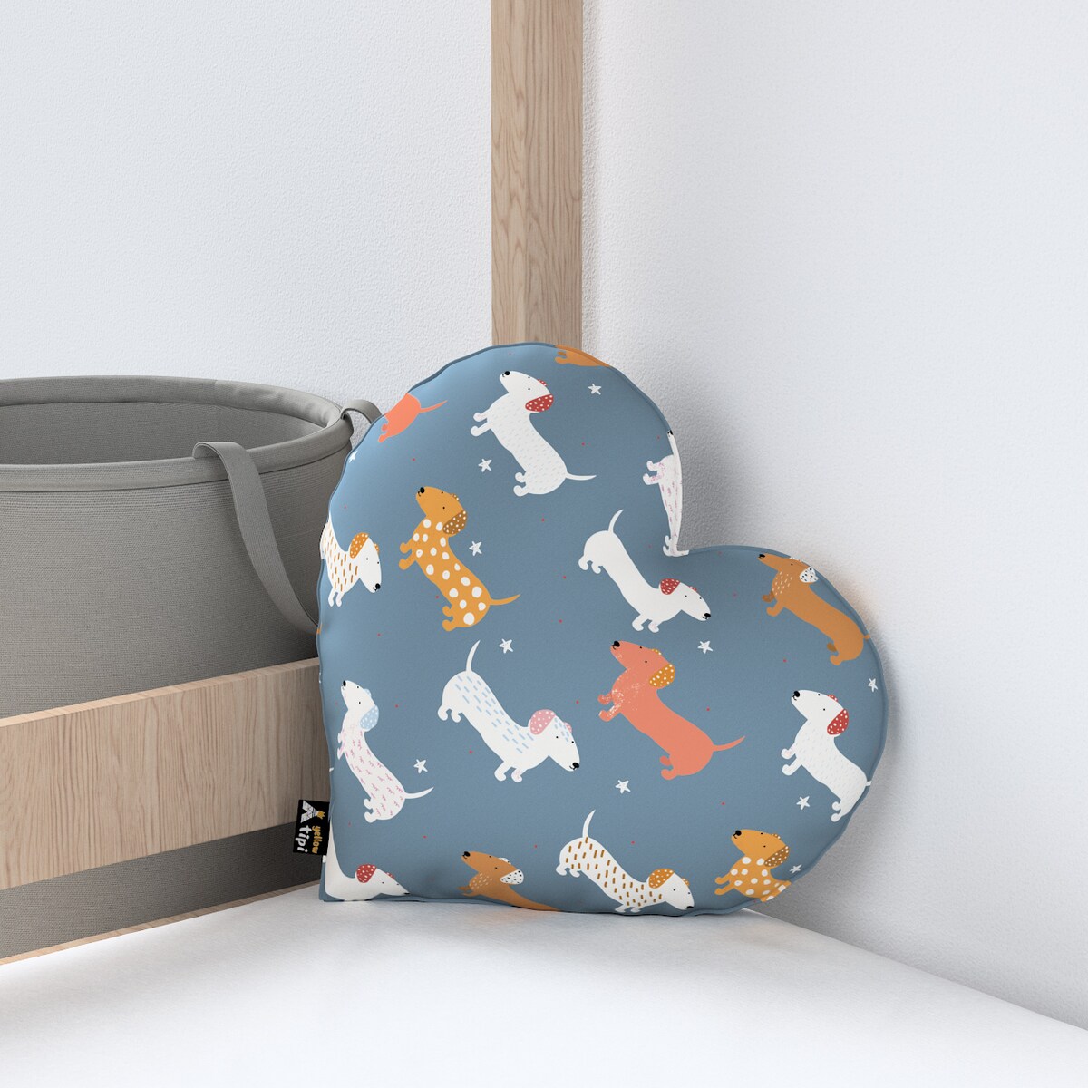 Poduszka Heart of Love, niebieski, 45x15x45cm, Magic Collection