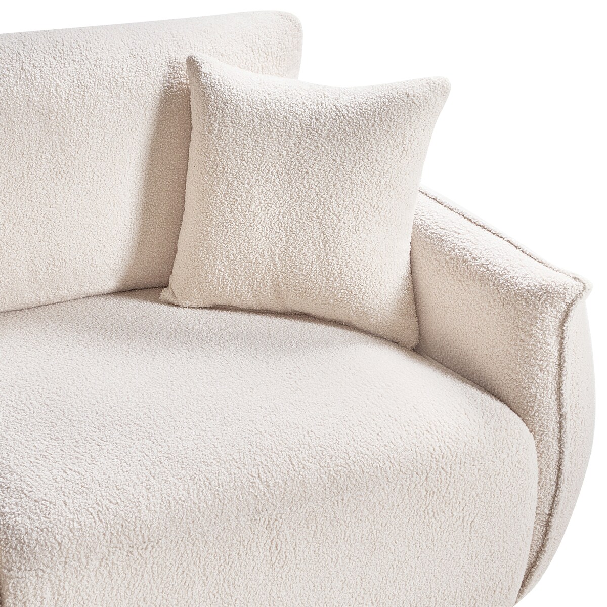 Sofa modułowa dla 2 osób MESNALI Boucle Złamana biel