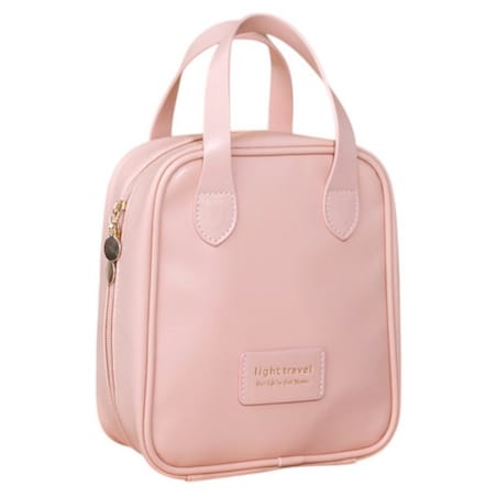 Kosmetyczka organizer na kosmetyki z rączką 17x7x19cm różowa KS128R