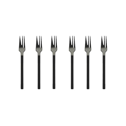 Zestaw 6 widelczyków do ciasta Oro Nero Stile by Pininfarina, Mepra