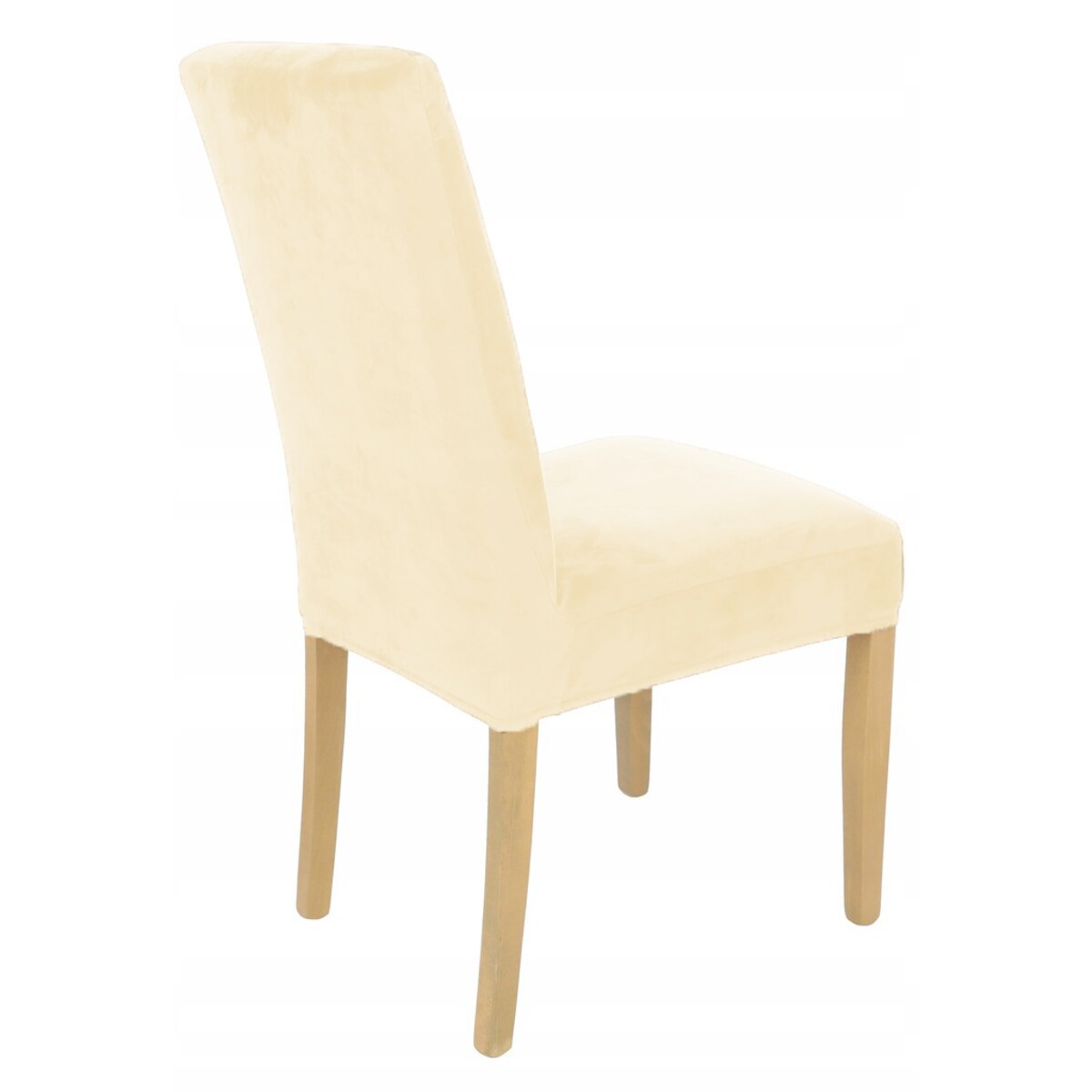 POKROWIEC NA KRZESŁO ECRU WELUR ELASTYCZNY [21WR]