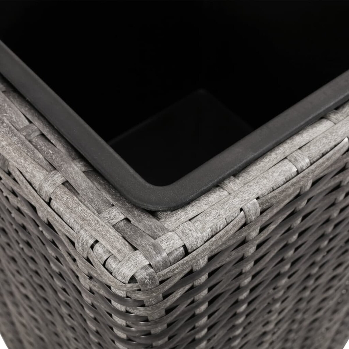 vidaXL Zestaw podwyższonych donic, 3 szt., polirattan, szary