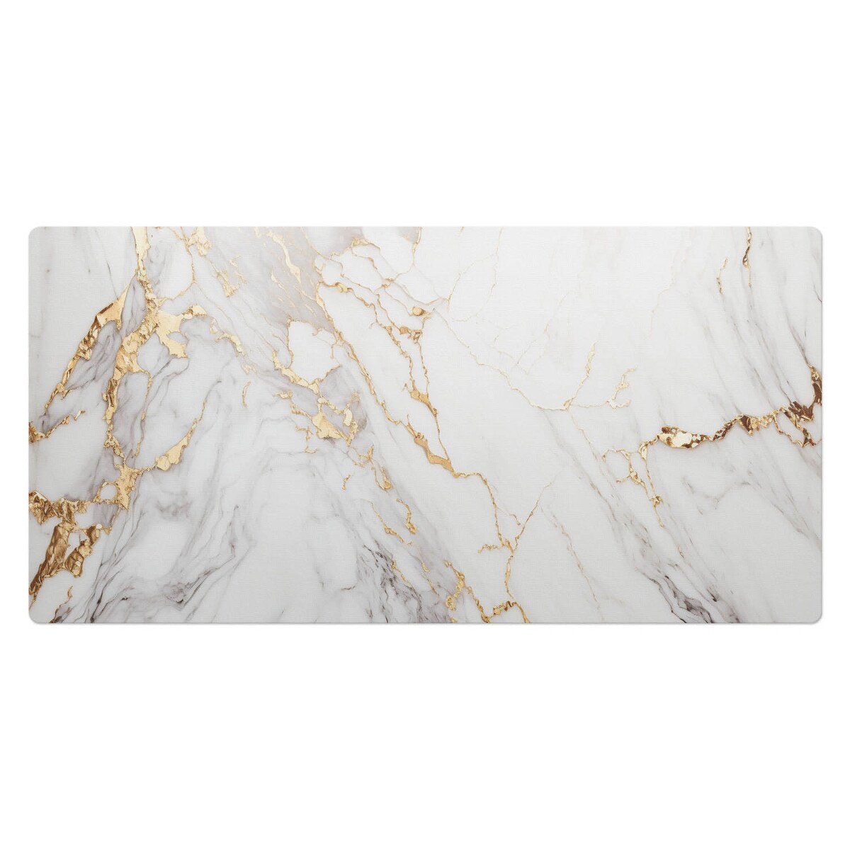 Biała mata na biurko Marmurowe żyłki, 120x60 cm