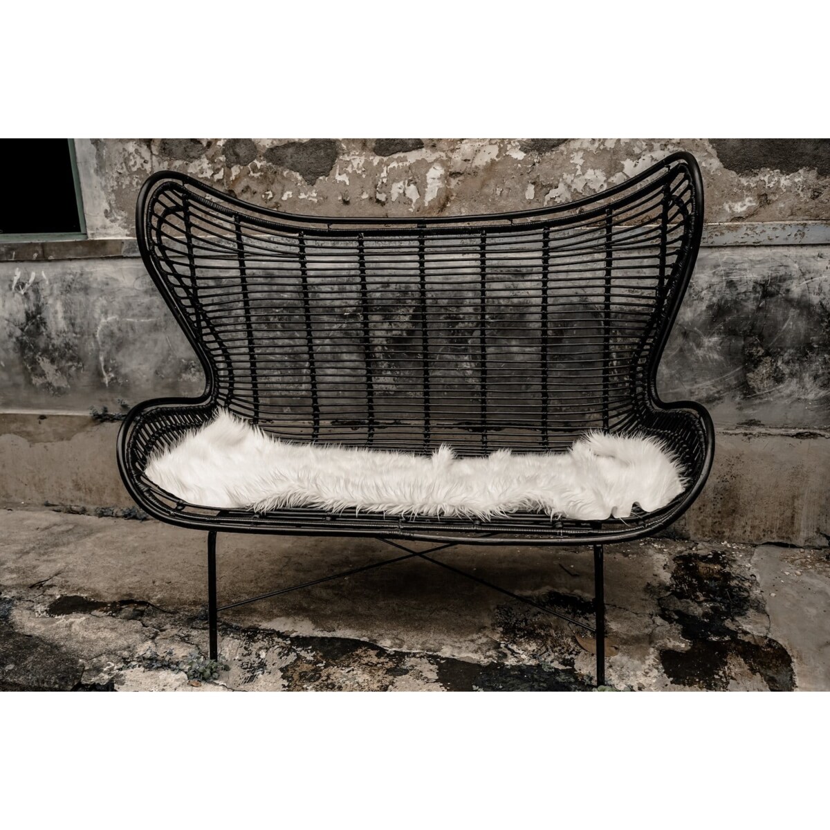 Sofa rattanowa Isla czarna Monnarita