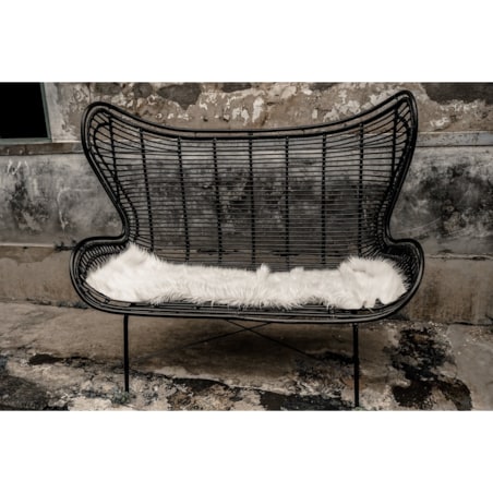 Sofa rattanowa Isla czarna Monnarita